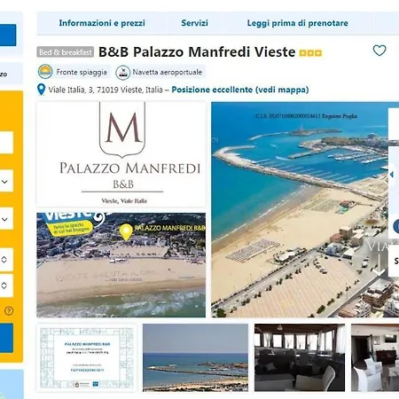 B&B Palazzo Manfredi Vieste Vista Mare Con Parcheggio Exterior foto